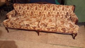 Antique french pavilion couch and chair