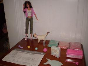 Barbie Teresa Doll and Drink n Wet Kitty, Mika Cat.