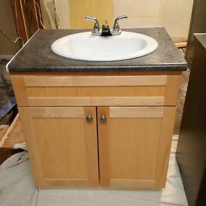 Bathroom Vanity with Counter, Sink and Faucet