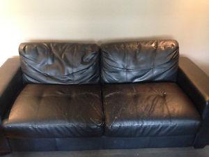 Black bonded leather couch