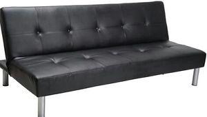 Black leathe futon for sale