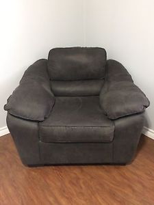 Charcoal grey microfibre sofa chair