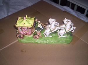 Cinderella 4 Horse Carriage Vintage Porcelain