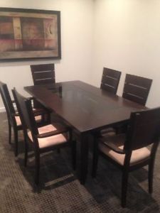 Dining Room Table with 6 Chairs and Poker Top