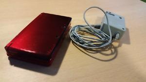 Flame Red Nintendo 3ds with Charger