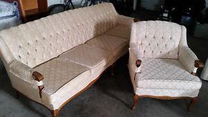 French antique style couch and chair