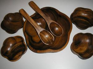 Monkeypod Salad Bowl Set