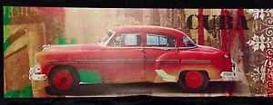 Red car Cuba print