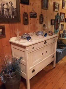 Restored&Refinished Solid Oak Antique Buffet/Antique White