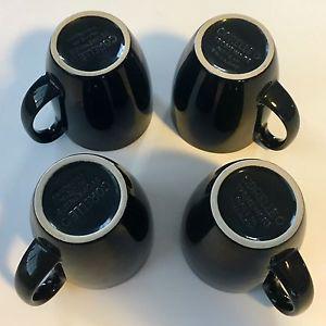 Set of 4 Black Coffee Mugs
