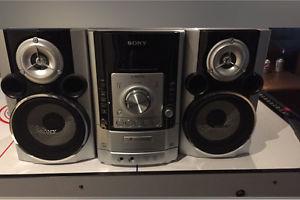Silver and Black Sony Stereo System