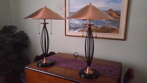 Two Copper Table Lamps for Sale