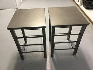 Two Metal Utility Tables