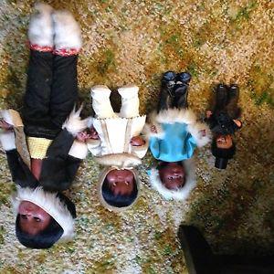 Vintage black and Eskimo dolls