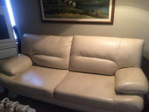 White couch and loveseat