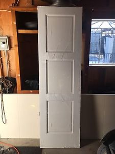White wooden 3 panel door