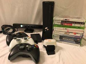 Xbox 360 w/3 controllers, games