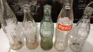 old pepsi, coke and other bottles