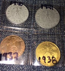 vintage s and s WWII german coins $10 each