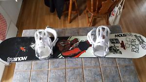 148 cm snowboard and bindings.