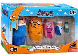 Adventure Time Set of 5 Wooden Nesting dolls, New