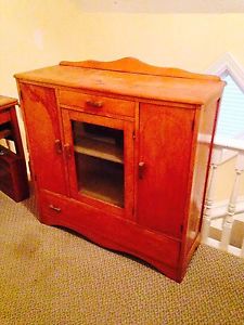 Antique Pine Hutch/Cabinet, Measures 42" x 15" x 44"