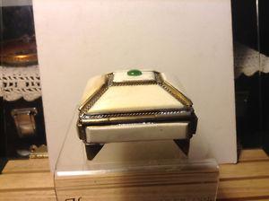 Antiques Chinese Jewelry box on legs and jade