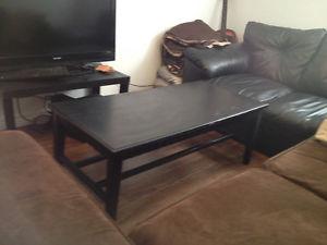 Black solid wood coffee table - asking $60