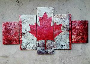 Canadian Flag canvas wall art. 5 pices set
