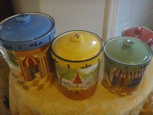 Colorful French Cannisters