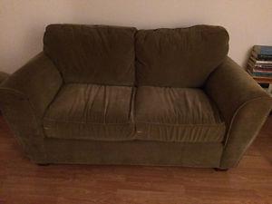 Couch Sofa Plush Material Olive Green 36" deep x 64" wide