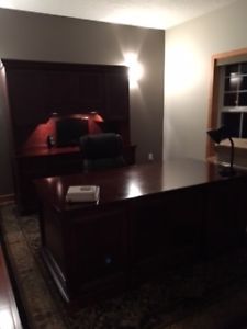 Executive Desk and Computer Station with Hutch