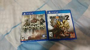FOR SALE: DRAGON BALL Z XENOVERSE 2 & FOR HONOR PS4