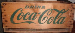 Green Lettering "COCA-COLA" Wooden Crate $60