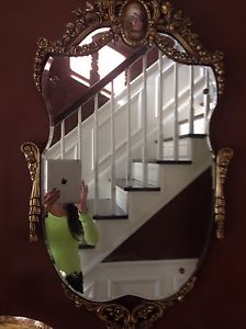 Hand Painted Antique French Mirror