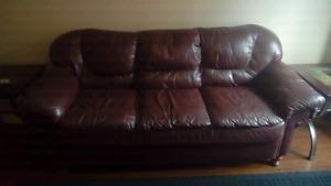 Leather couch and chair $75 obo
