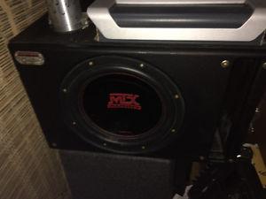 MTX sleaghammer 12 inch subwoofer and amp