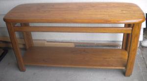 NICE 52" LONG SOLID OAK SOFA TABLE - MADE IN THE USA