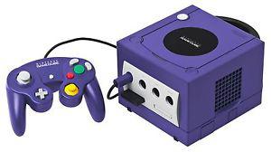 Nintendo GameCube with two controllers and 4 game