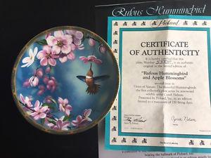 Rufous Hummingbird and Apple Blossoms Collectors Plate