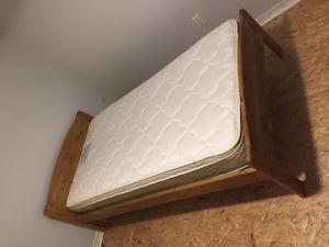 Twin size bed frame and mattress