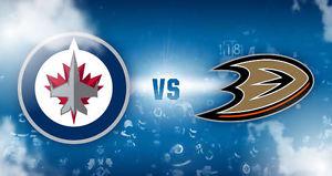 Winnipeg Jets VS Anaheim Ducks 2 tickets