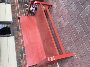beautiful red bench/chair