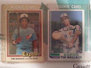 two rookie card's tim Wallach and tim raines