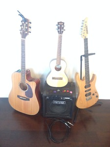 2 Guitars, Uke and Amp all in Amazing Quality.