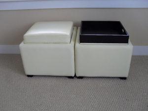 2 Leather Storage Cubes