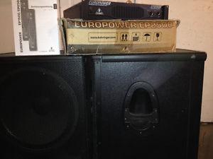 2 Prof Behringer (base bins)speakers & 1 Behringer Eurolive