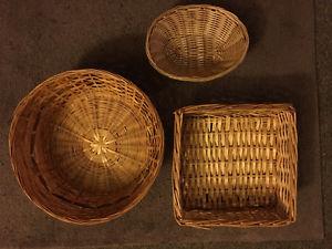 3 Whicker Baskets