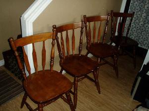 4 hardwood kitchen chairs