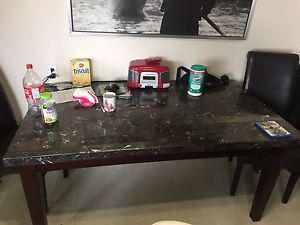 Ashely marble table quick sale chairs included